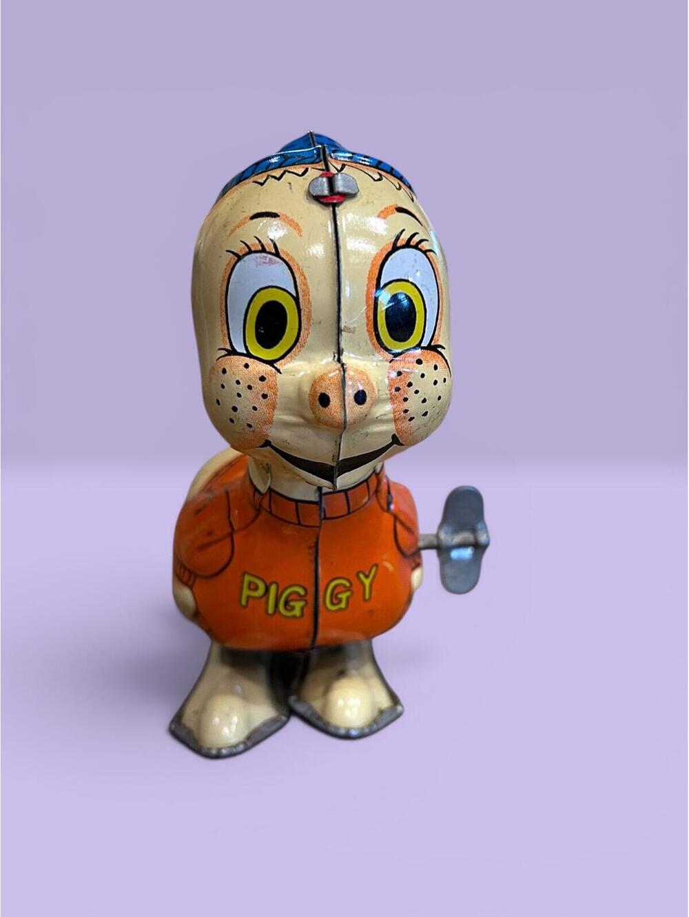 Vintage Louis Marx & Co "Patsy the Pig" Wind-up Tin Litho Toy 4"